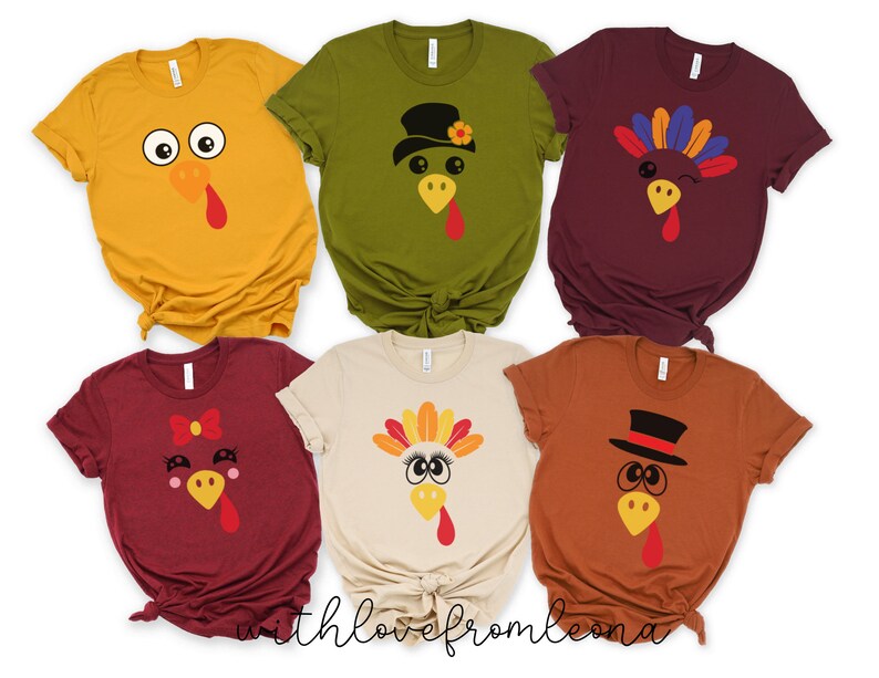 Cute Turkey Fall Thanksgiving Shirt, Thanksgiving t shirt womens, family thanksgiving shirts, funny Thanksgiving tee t-shirts Fall Shirt image 1