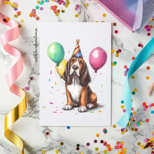 Basset Hound Birthday Greeting Card from the Dog For Groomers Vets and Breed Lovers Basset Hound Card Personalized Basset Hound Gift