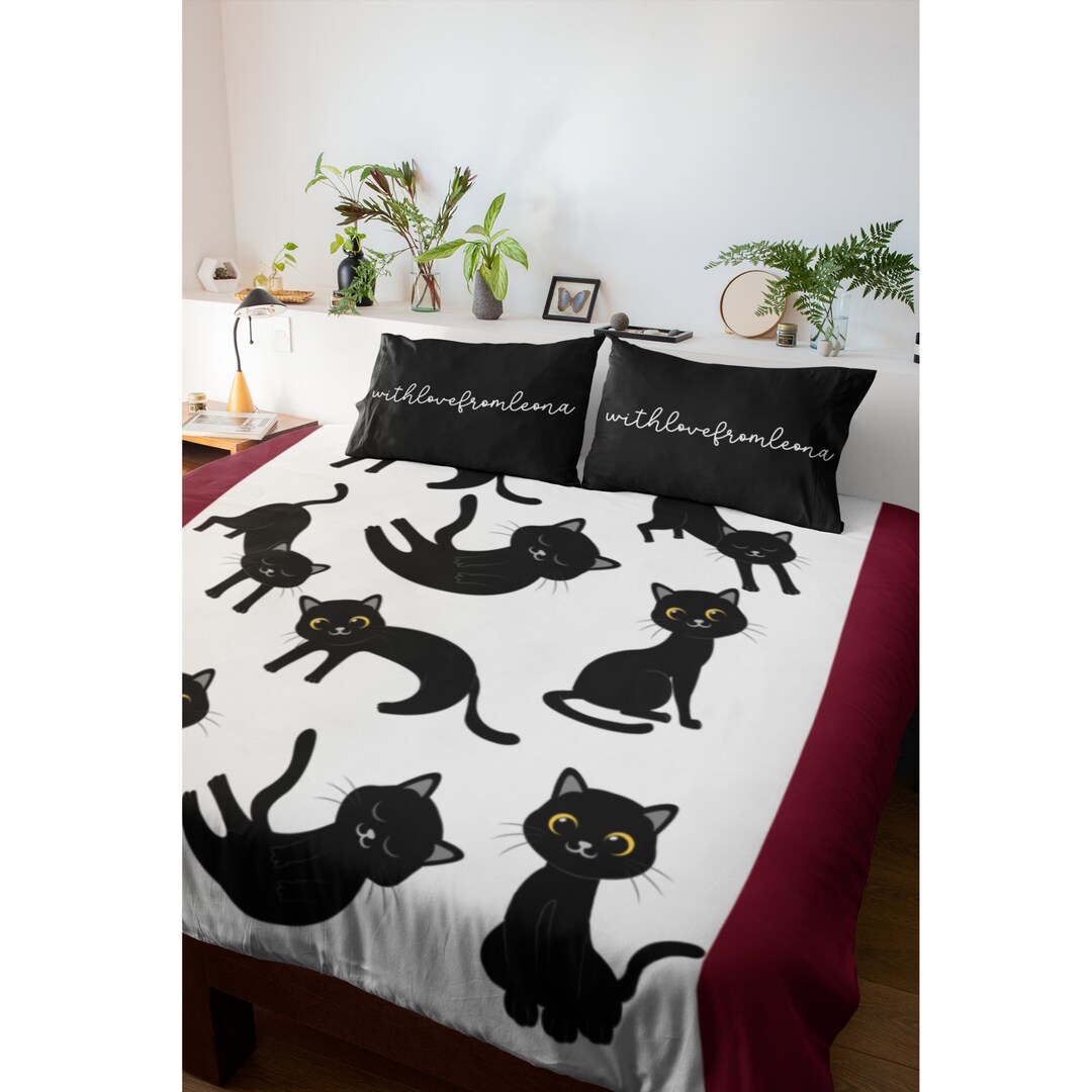Black Cat Blanket, Cute Cat Throw Blanket,cat Lover Gift, Cat Mom Gift