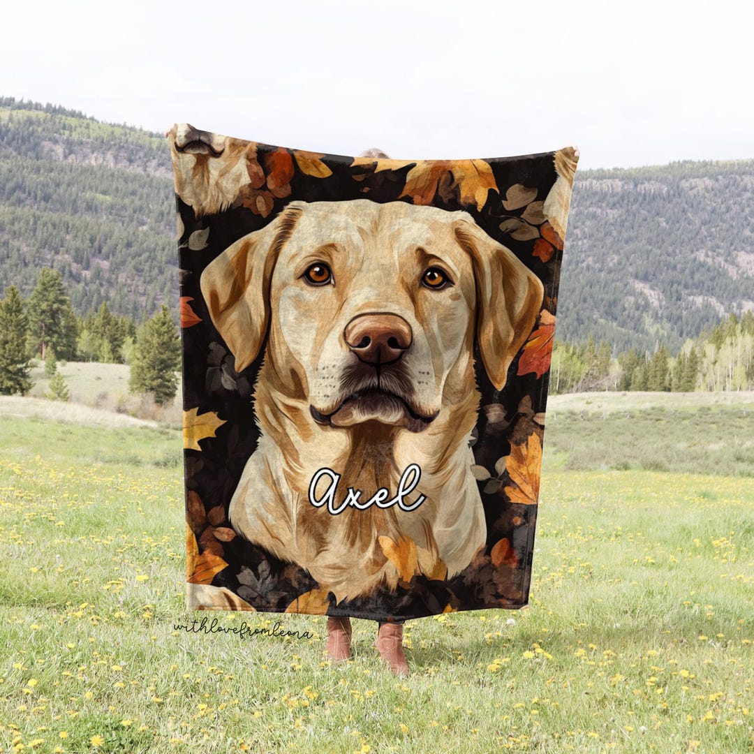 Labrador Retriever Dog Fall Throw Blanket Adult Kid Blanket Custom Name ...