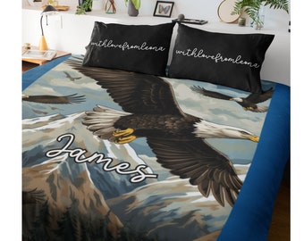 Eagle Blanket Eagle Throw Blanket Eagle Adult Kid Blanket Eagle Gifts Her Him Custom Name Gift
