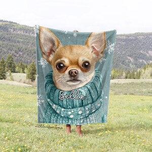 Chihuahua Dog Winter Throw Blanket Chihuahua Adult Kid Blanket Chihuahua Custom Name Gift Chihuahua Owner Gift
