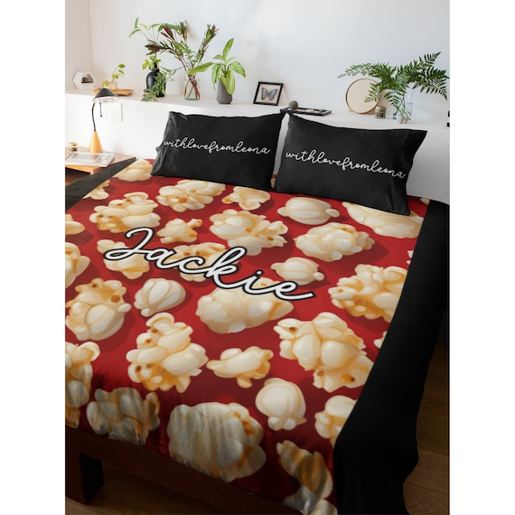 Popcorn Blanket Popcorn Throw Blanket Popcorn Fleece Blanket Popcorn Adult Kid Blanket Popcorn Gifts Her Him Custom Name Gift Personalized Etsy