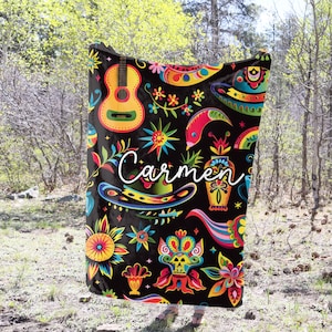 Hispanic Blanket Hispanic Folk Throw Blanket Fleece Blanket Hispanic Heritage Adult Kid Blanket Hispanic Heritage Her Him Custom Name Gift