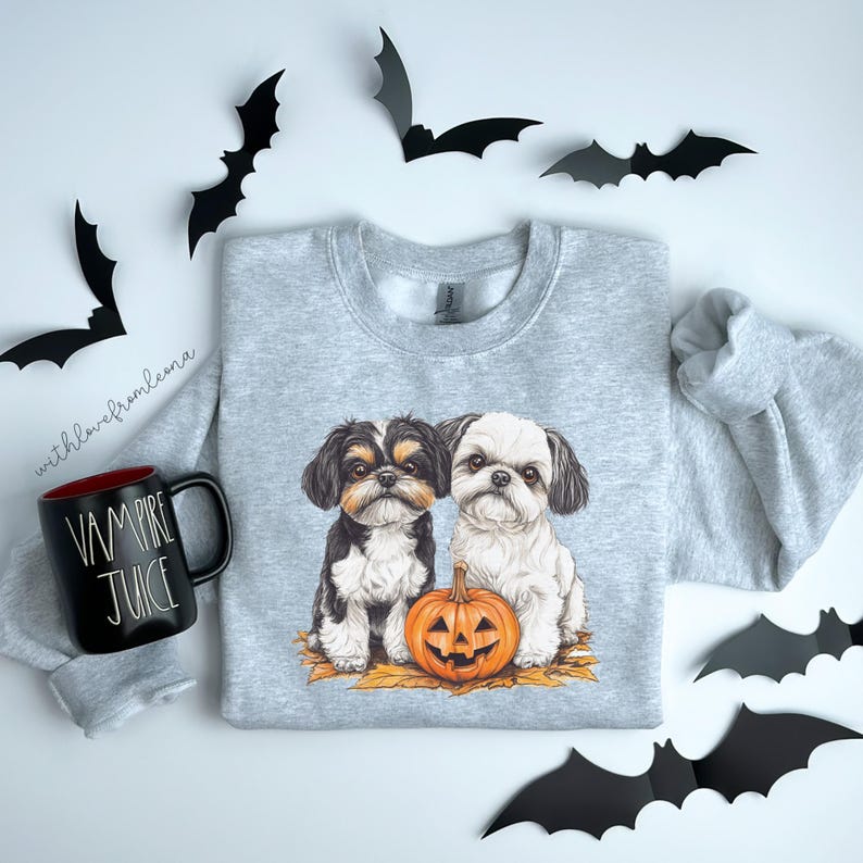 Shih Tzu Dog Halloween Sweater Shih Tzu Halloween Party Sweatshirt Shih ...