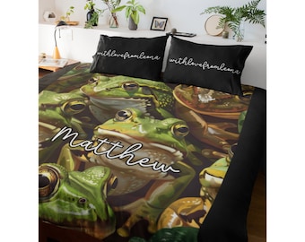 Frogs Blanket Frog Throw Blanket Fleece Blanket Frogs Adult Kid Blanket Frog Gift Her Him Frogs Custom Name Gift