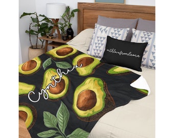 Avocado Blanket Avocados Throw Blanket Avocado Fleece Blanket Avocados Adult Kid Blanket Avocado Gift Her Him Custom Name Gift