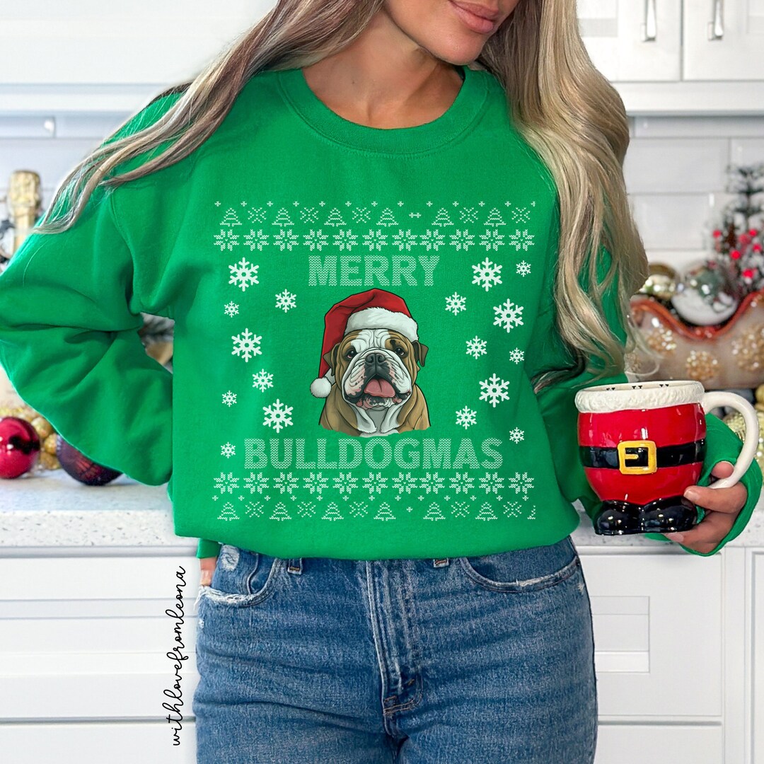 Bulldog Christmas Sweater Bulldog Ugly Xmas Sweatshirt Bulldog
