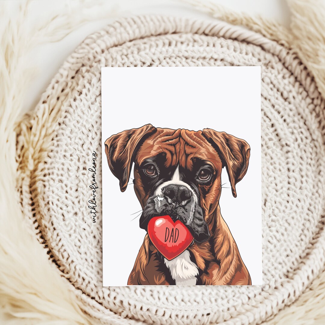 Boxer Dog Fathers Day Greeting Card From the Dog for Groomers Vets ...