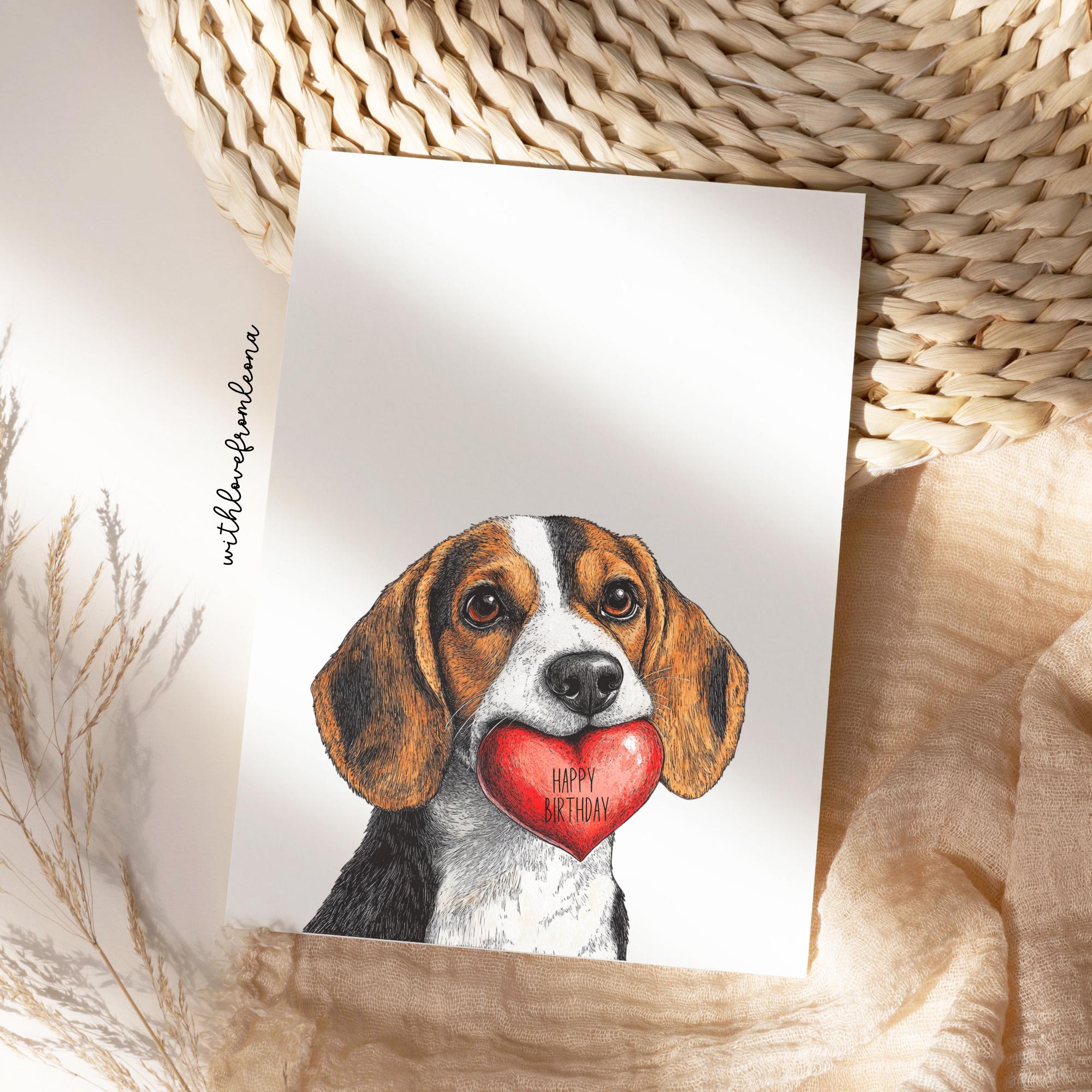Beagle Birthday Greeting Card From the Dog for Groomers Vets Breed ...