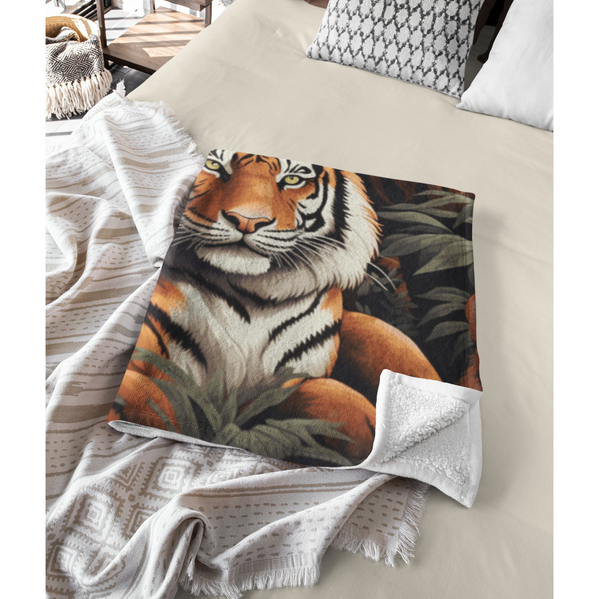 Tiger Blanket - Tiger Throw Blanket - Tiger Fleece Blanket - Tiger