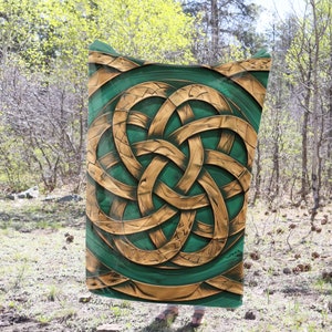 Irish Celtic Blanket Knotwork Throw Blanket Irish Heritage Fleece Blanket Adult Kid Blanket Gifts Her Him Custom Name Gift Personalized