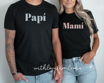 Mami and Papi Matching Shirts, Gender Reveal Shirts, Mami Shirt, Papi Shirt, Baby Announcement Shirt, Gift for New Parents, Spanish Shirt