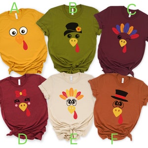 Cute Turkey Fall Thanksgiving Shirt, Thanksgiving t shirt womens, family thanksgiving shirts, funny Thanksgiving tee t-shirts Fall Shirt image 2