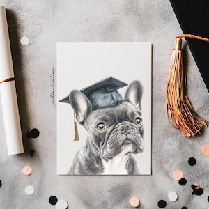 French Bulldog Graduation Greeting Card Card from the Dog For Groomers Vets and Breed Lovers French Bulldog Gift