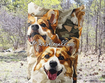 Pembroke Welsh Corgi Blanket Corgi Throw Blanket Corgi Fleece Blanket Corgi Adult Kid Blanket Corgi Gifts Her Him Corgi Custom Name Gift