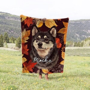 Norwegian Buhund Dog Fall Throw Blanket Adult Kid Blanket Custom Name Gift Groomers Vets Breed Lovers Norwegian Buhund Owner Gift
