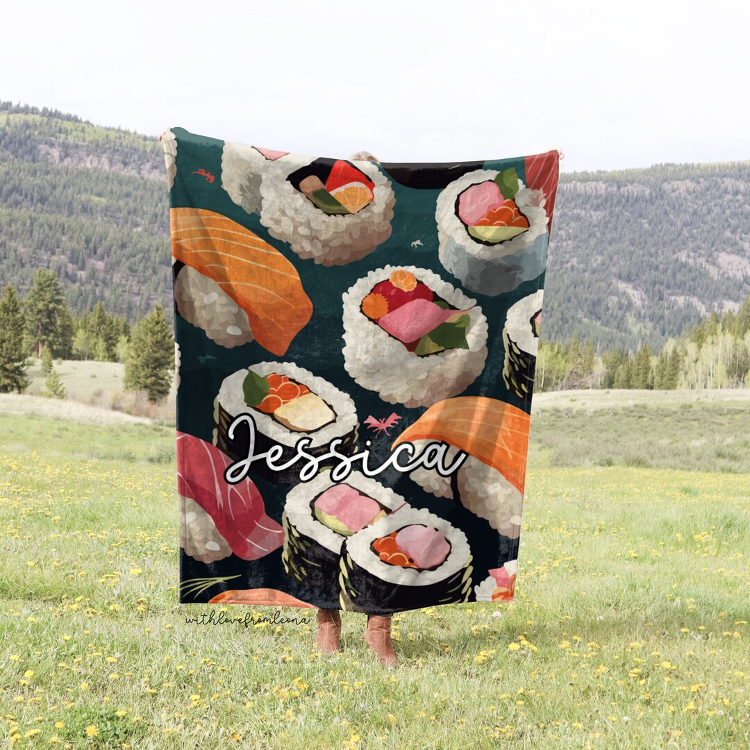 Sushi Blanket Sushi Throw Blanket Fleece Blanket Sushi Adult Kid Blanket Sushi Gift Her Him