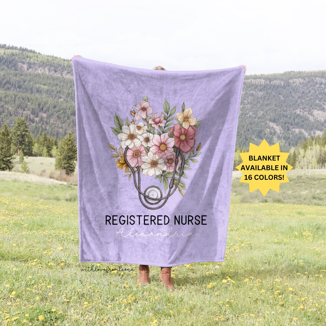 Registered Nurse Gift Nurse Personalized Blanket Custom Registered ...