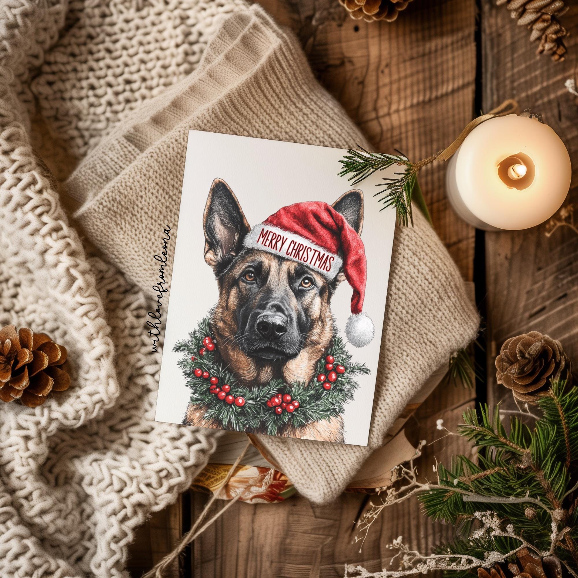 Belgian Malinois Christmas Greeting Card From the Dog for Groomers