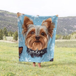 Yorkshire Terrier Winter Throw Blanket Yorkshire Terrier Adult Kid Blanket Yorkshire Terrier Custom Name Gift Yorkshire Terrier Owner Gift