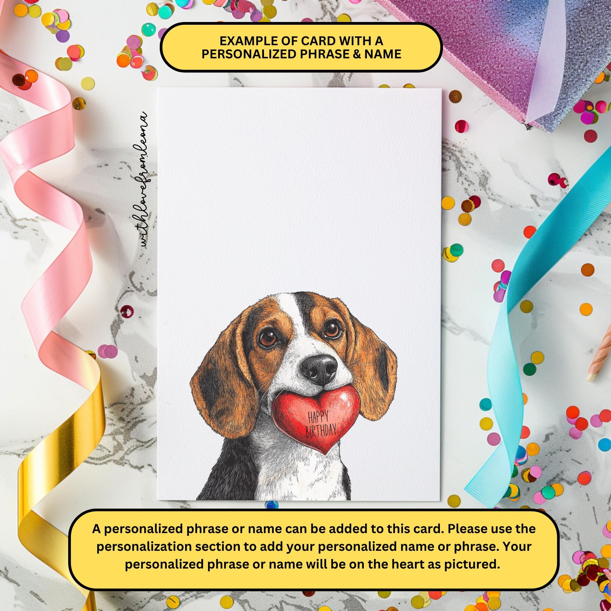 Beagle Birthday Greeting Card From the Dog for Groomers Vets Breed ...