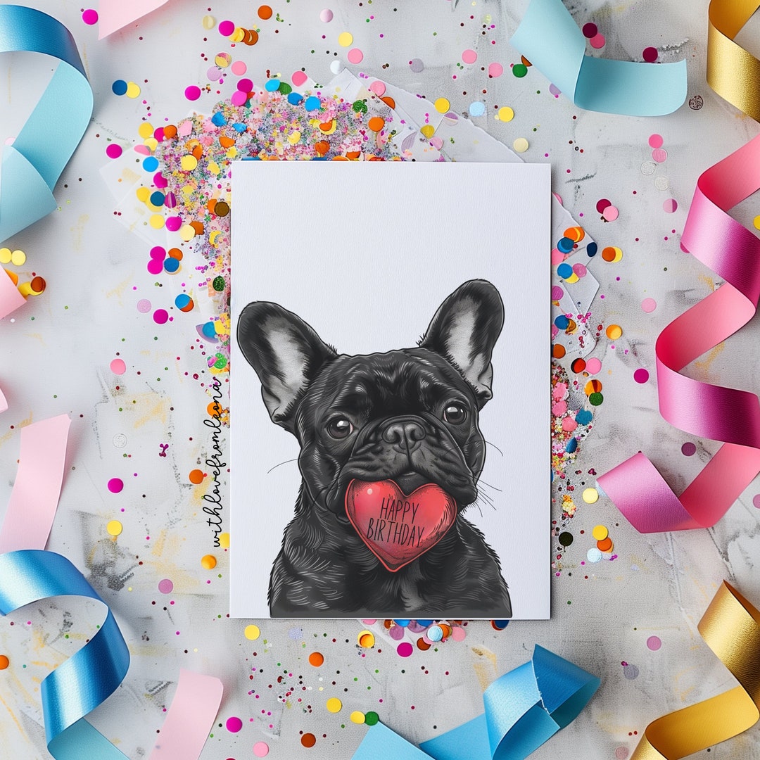 French Bulldog Birthday Greeting Card From the Dog for Groomers Vets ...