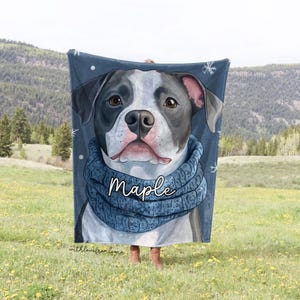 Staffordshire Terrier Dog Winter Throw Blanket Adult Kid Blanket Water Spaniel Custom Name Gift Staffordshire Terrier Owner Gift