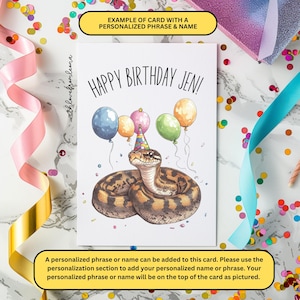 Ball Python Snake Birthday Greeting Card From the Snake for Groomers ...
