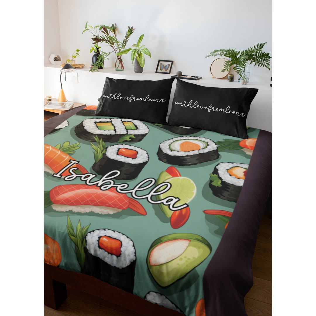Sushi Blanket Cute Japanese Food Throw Blankets Plush Cozy Flannel Fleece Ultra Soft - View #5