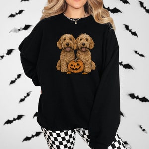 Golden Doodle Dog Halloween Sweater Golden Doodle Halloween Party Sweatshirt Golden Doodle Halloween Gift Golden Doodle