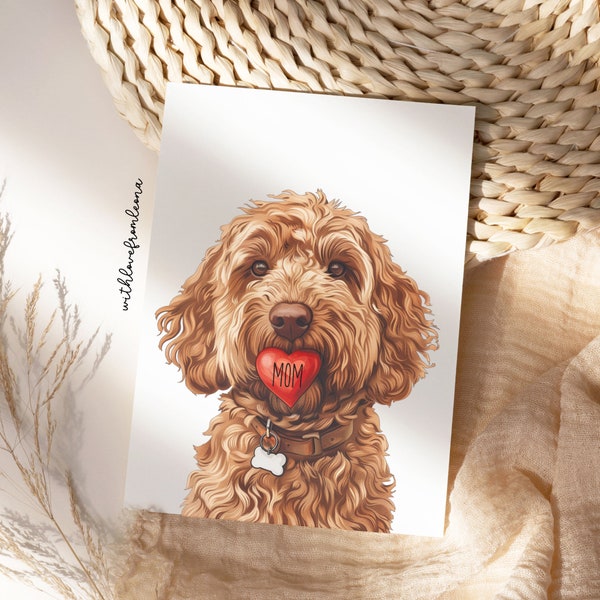Golden Doodle Mothers Day Greeting Card Card from the Dog Groomers Vets and Breed Lovers Golden Doodle Gift Golden Doodle Gift For Mom