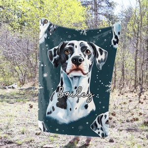 Dalmatian Dog Winter Throw Blanket Dalmatian Adult Kid Blanket Dalmatian Custom Name Gift DalmatianOwner Gift