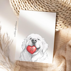 Great Pyrenees Dog Fathers Day Greeting Card from the Dog For Groomers Vets Breed Lovers Great Pyrenees Fathers Day Gift For Dad