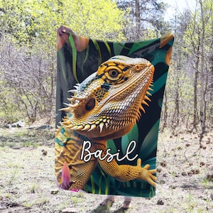 Bearded Dragon Blanket Bearded Dragon Throw Blanket Bearded Dragon Gift Bearded Dragon Adult Kid Bearded Dragon Gifts Custom Name Gift