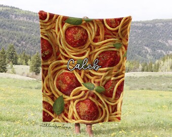 Spaghetti Blanket Gift Spaghetti Throw Blanket Spaghetti Adult Kid Blanket Spaghetti Gift Her Him Custom Name Gift
