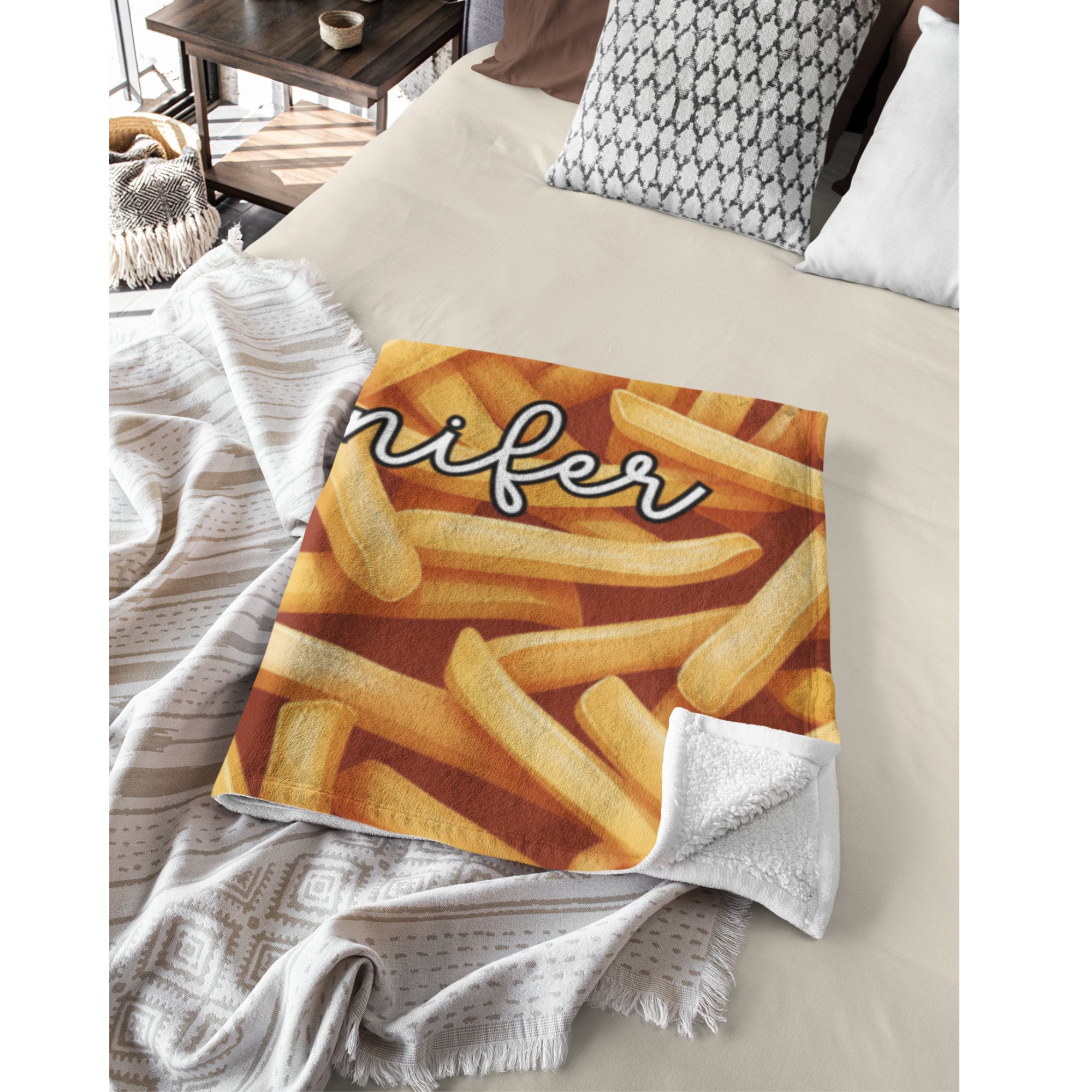 French Fries Blanket French Fries Throw Blanket French Fries Etsy