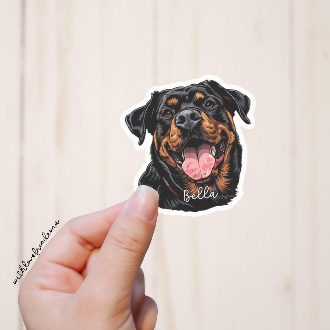 Rottweiler Sticker Laptop Stickers Rottweiler Custom Name Rottweiler ...
