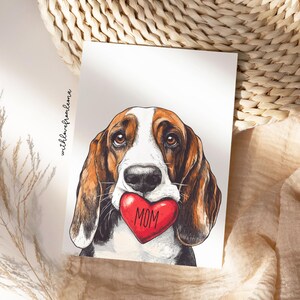 Basset Hound Mothers Day Greeting Card Card from the Dog Groomers Vets and Breed Lovers Basset Hound Gift Basset Hound Gift for Mom