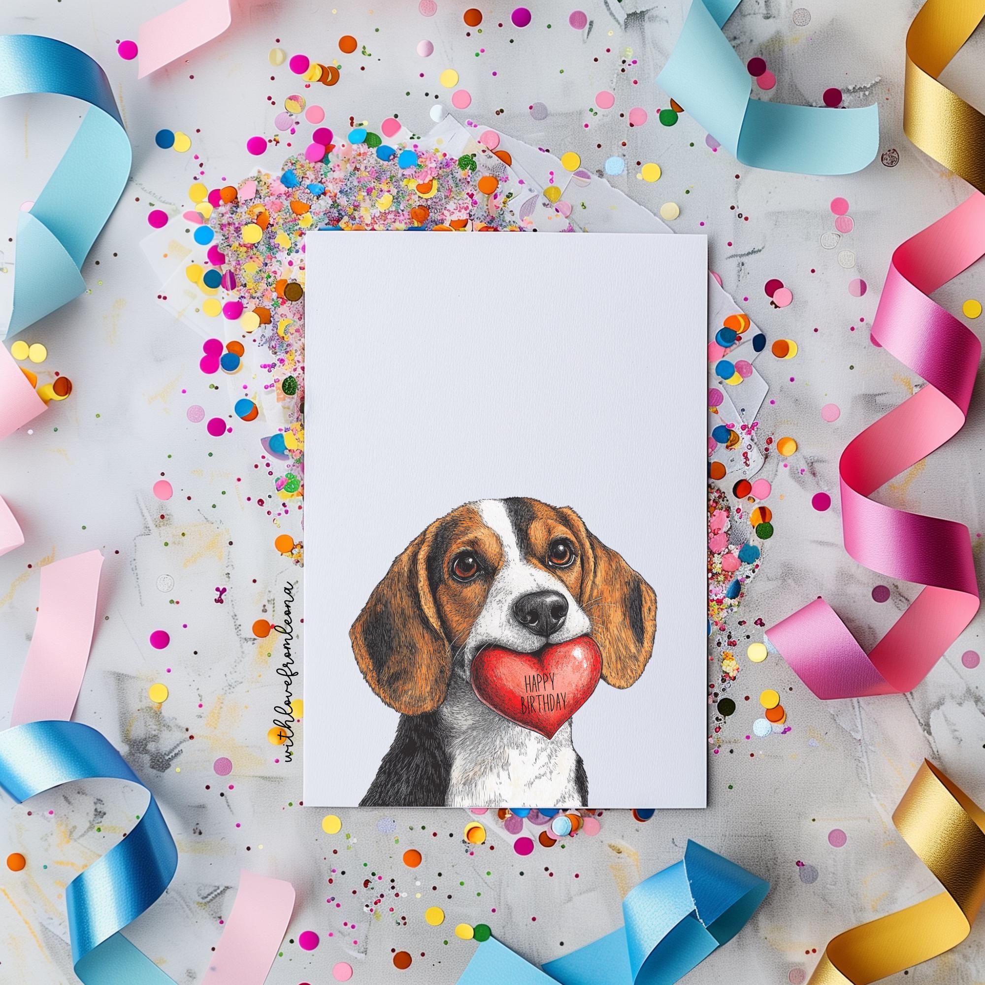 Beagle Birthday Greeting Card From the Dog for Groomers Vets Breed ...