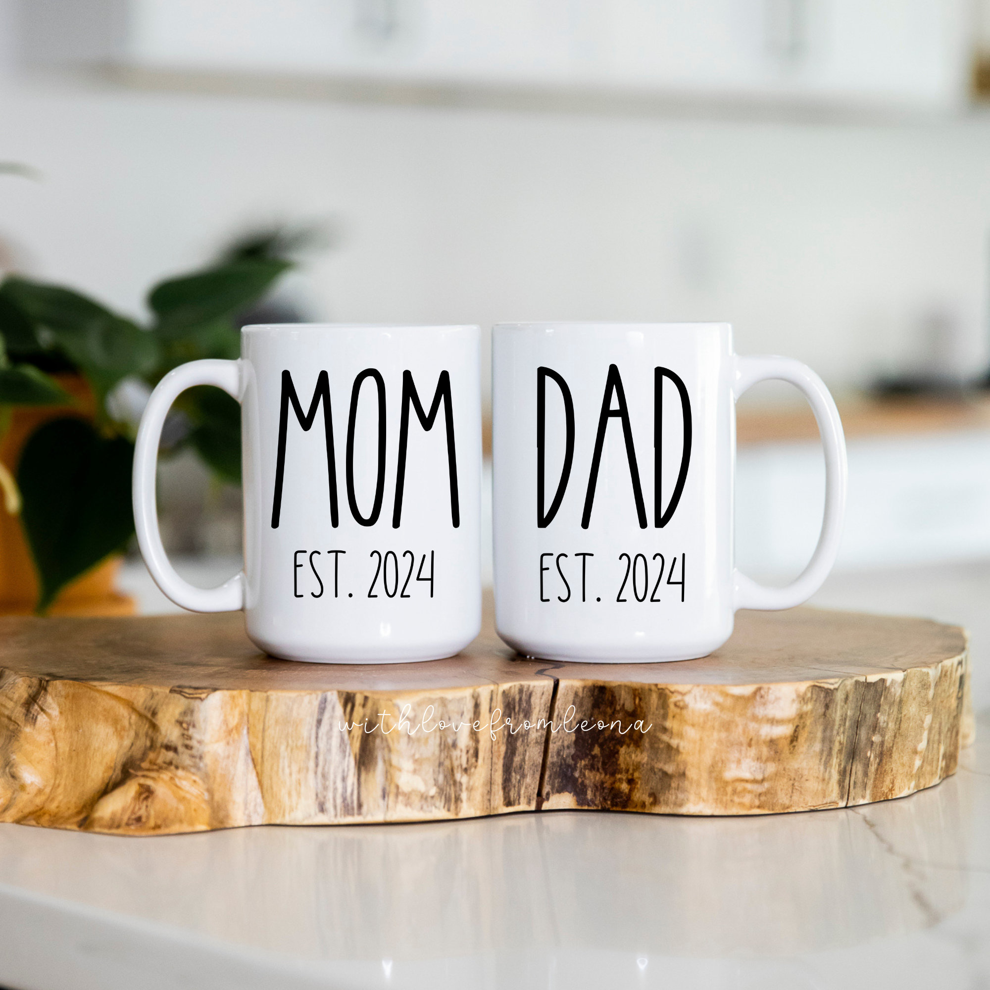 Dad and Mom Grandparents Gift, Personalized Parents Gift, Mom Dad Mug, Gender Reveal Gift, New Parents, Pregnancy Announcement, New Baby