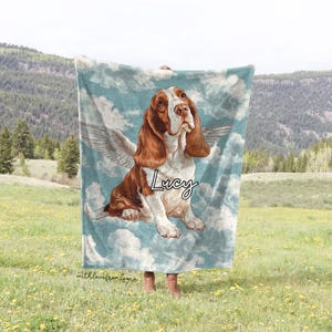 Basset Hound Blanket Basset Hound Memorial Gift Basset Hound Blanket For Groomers Vets and Breed Lovers Basset Hound Owner Custom Name Gift