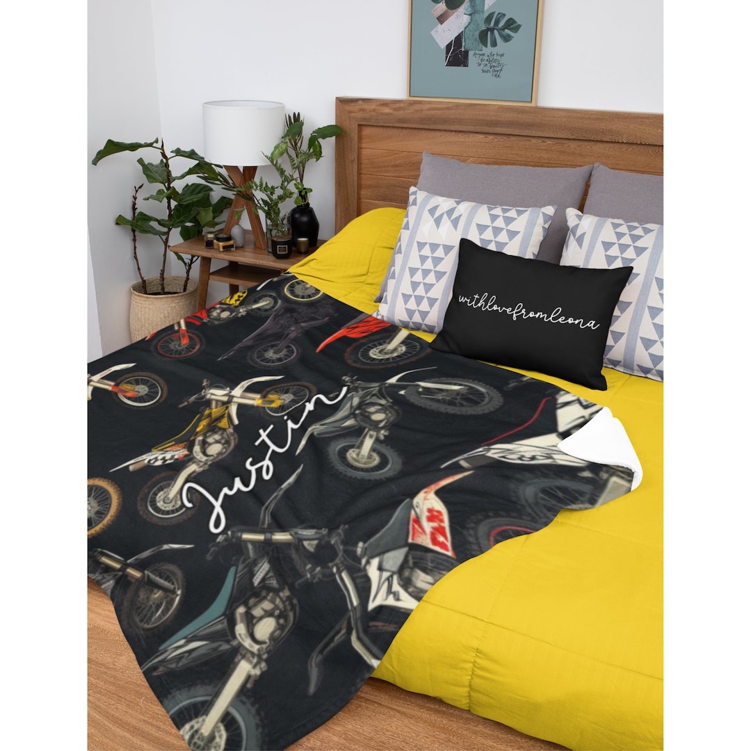 Dirtbike Blanket Dirtbikes Throw Blanket Dirtbike Fleece Blanket