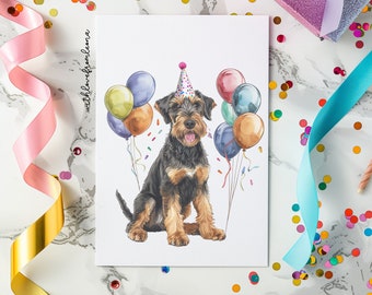 Airedale Terrier Birthday Greeting Card From the Dog for Groomers