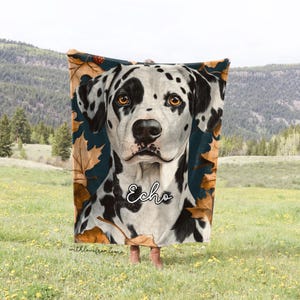 Dalmatian Dog Fall Throw Blanket Dalmatian Adult Kid Blanket Dalmatian Custom Name Gift Dalmatian Owner Gift