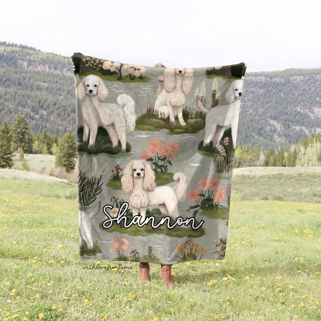 Dog Poodle Pattern Print Blanket
