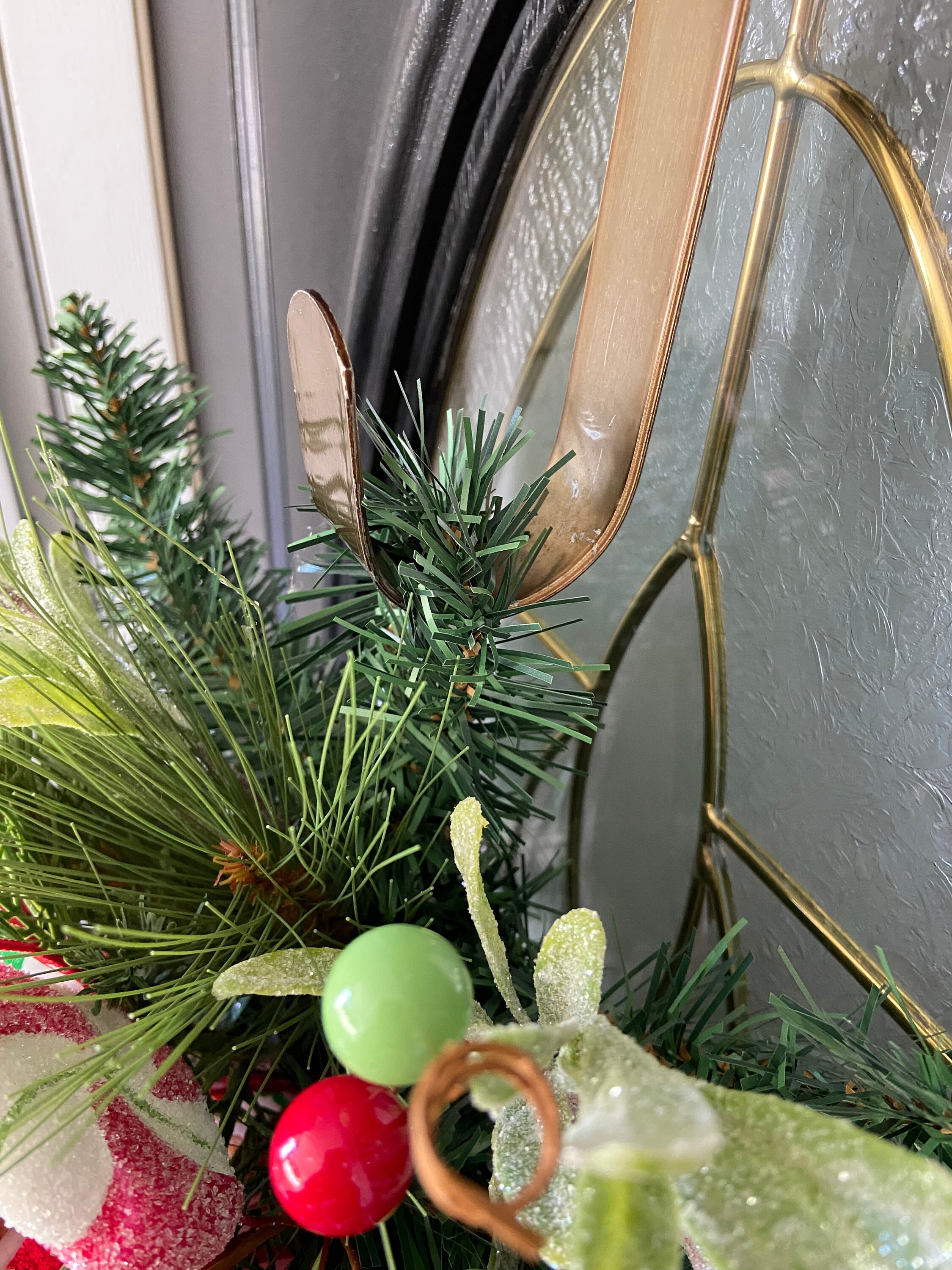 Gingerbread Man Swag for Front Door, Peppermint Candy Wreath, Christmas ...