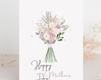 Floral Bouquet Mother's Day Card (PDF + JPG)