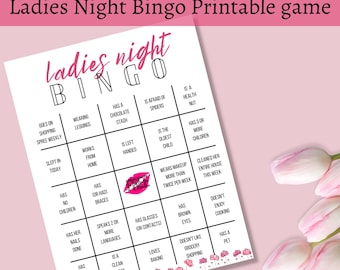 Ladies Night Bingo, Girls Night Games, Girls Night Out Game, Bachelorette Party Ideas, Printable Bingo Game, Sleepover Party Game, Digital