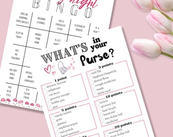 Ladies Night Games Bundle: Bingo & What's In Your Purse (Printable)